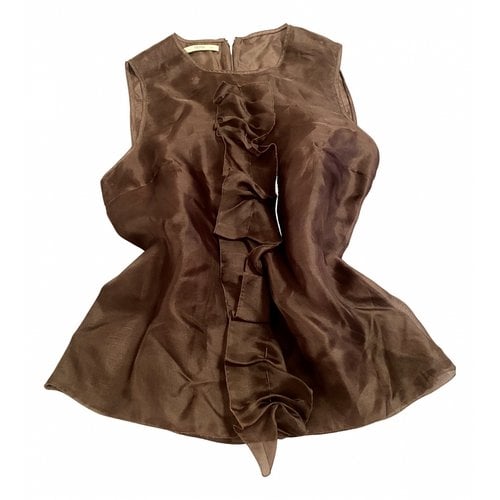 Pre-owned Prada Silk Vest In Brown