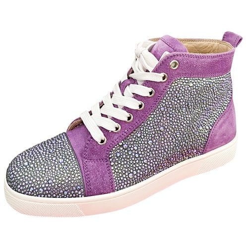 Pre-owned Christian Louboutin Trainers In Purple