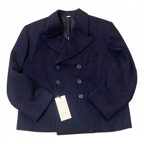 Pre-owned Gucci Wool Jacket In Navy