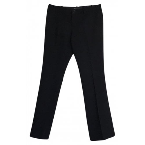 Pre-owned Marc Jacobs Wool Straight Pants In Black