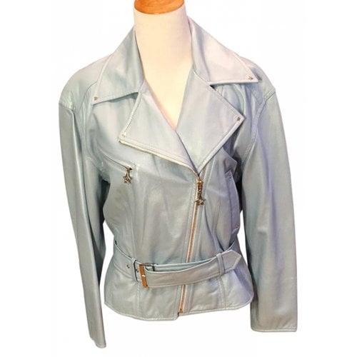 Pre-owned Escada Leather Jacket In Grey