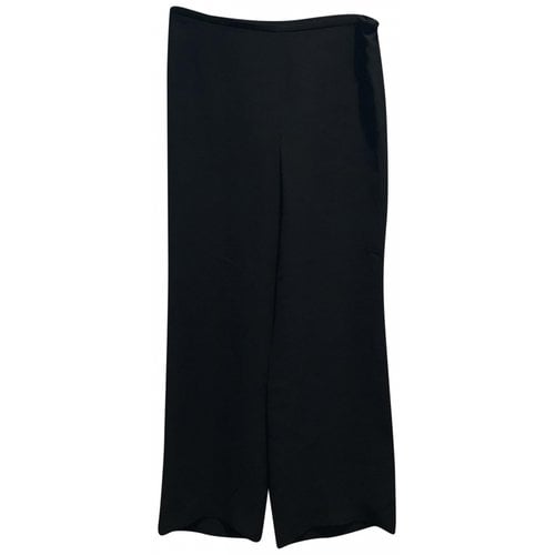 Pre-owned Armani Collezioni Silk Straight Pants In Black