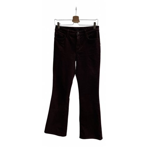Pre-owned J Brand Trousers In Burgundy