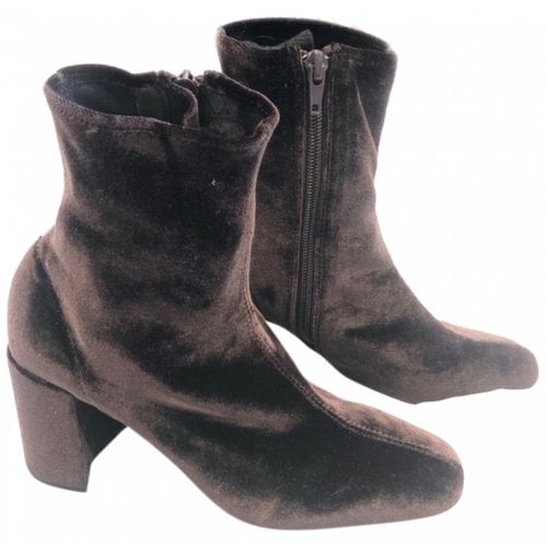 Pre-owned Jeffrey Campbell Velvet Boots In Brown