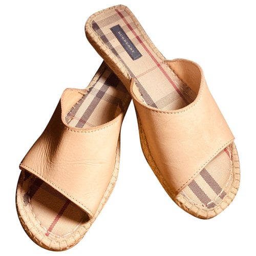 Pre-owned Burberry Leather Espadrilles In Beige