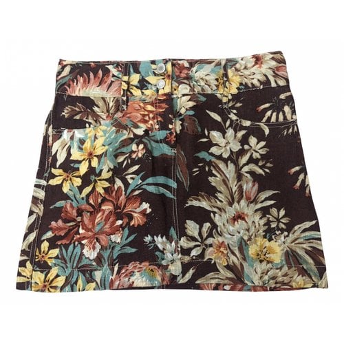 Pre-owned Dolce & Gabbana Linen Mini Skirt In Multicolour