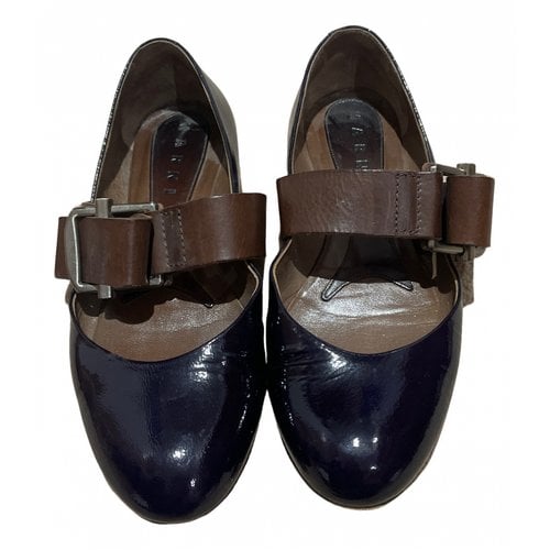Pre-owned Marni Patent Leather Ballet Flats In Brown