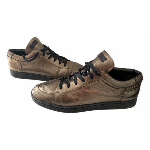 Pre-owned Balenciaga Leather Low Trainers In Gold