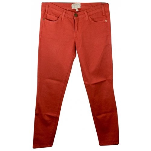 Pre-owned Current Elliott Slim Jeans In Orange
