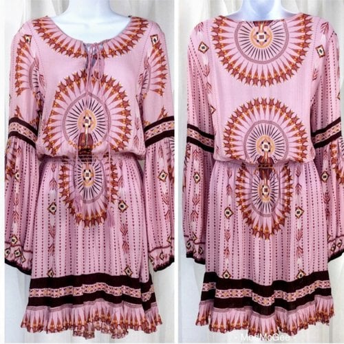 Pre-owned Anthropologie Lace Mini Dress In Pink