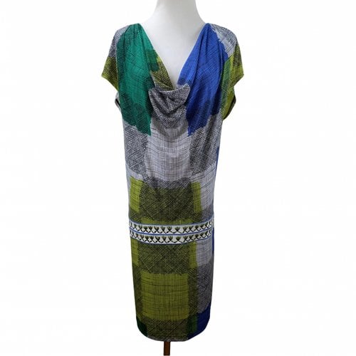 Pre-owned Bcbg Max Azria Silk Mid-length Dress In Multicolour