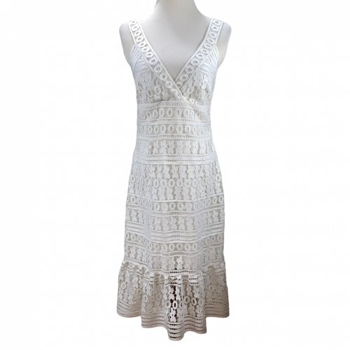 Pre-owned Diane Von Furstenberg Lace Mid-length Dress In White
