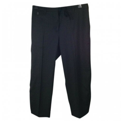 Pre-owned Prada Linen Straight Pants In Black