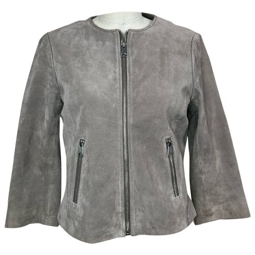 Pre-owned Soia & Kyo Leather Jacket In Grey