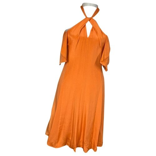 Pre-owned Kobi Halperin Silk Dress In Orange