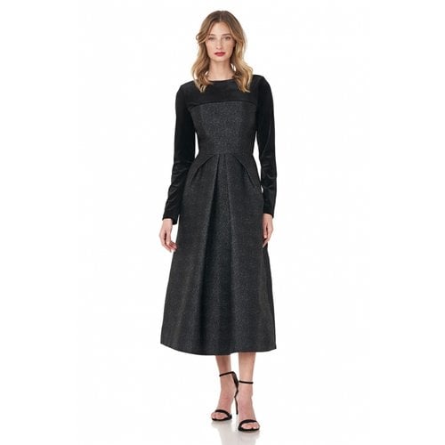 Pre-owned Kay Unger Velvet Mid-length Dress In Black