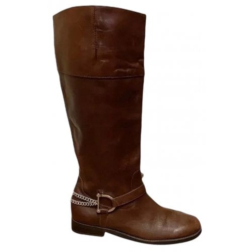 Pre-owned Ralph Lauren Leather Boots In Brown