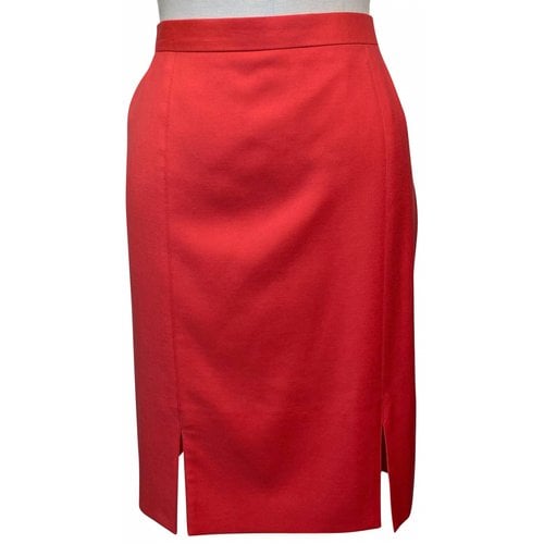 Pre-owned Escada Wool Mid-length Skirt In Red
