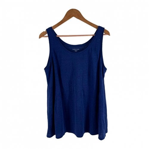Pre-owned Eileen Fisher Linen Camisole In Blue