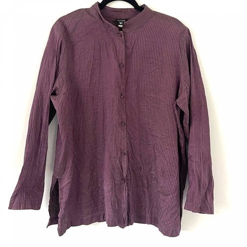 Pre-owned Eileen Fisher Silk Tunic In Purple