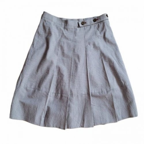 Pre-owned Brunello Cucinelli Linen Mid-length Skirt In Grey