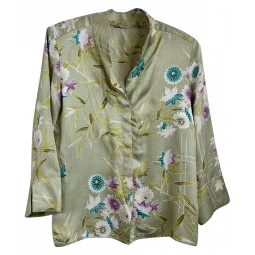 Pre-owned Kenzo Silk Shirt In Green