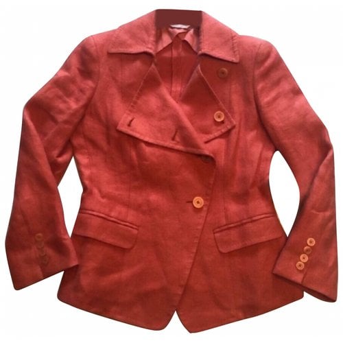 Pre-owned Max Mara Linen Jacket In Red