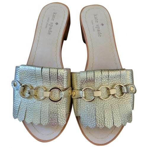 Pre-owned Kate Spade Leather Sandal In Gold