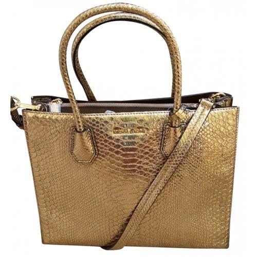 Pre-owned Michael Kors Leather Satchel In Gold