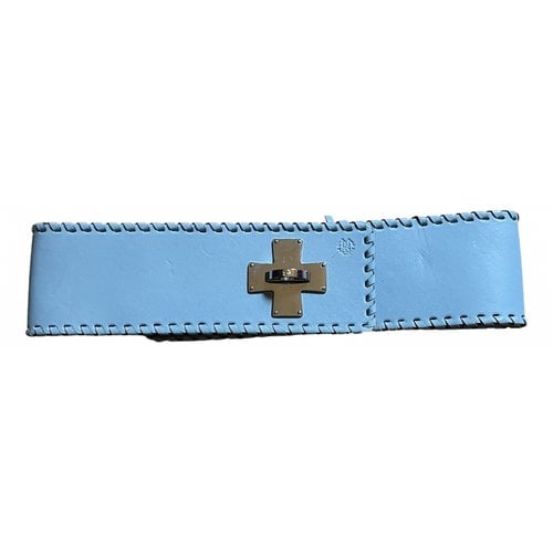 Pre-owned Roberto Cavalli Leather Belt In Blue