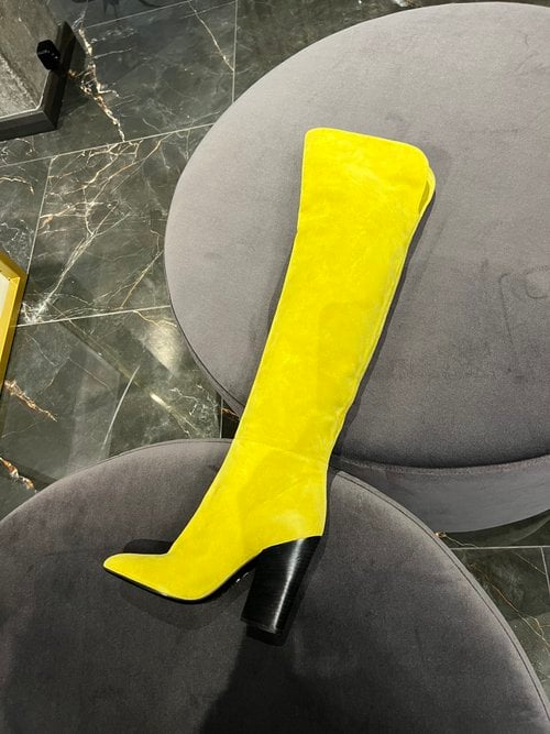 Pre-owned Sergio Rossi Boots In Yellow