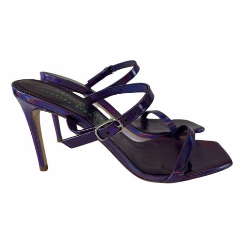 Pre-owned Bettina Vermillon Leather Sandals In Purple