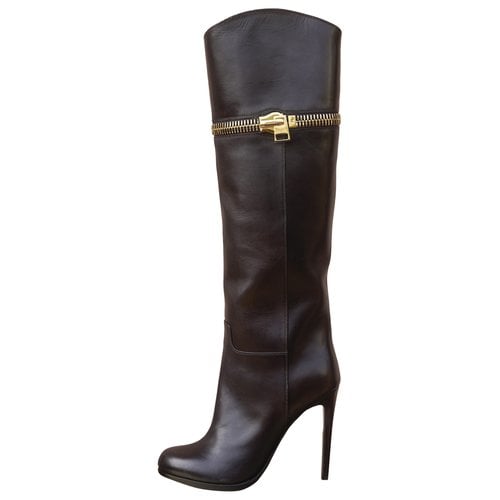 Pre-owned Tom Ford Leather Riding Boots In Brown