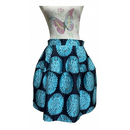 Pre-owned P.a.r.o.s.h Silk Skirt In Blue