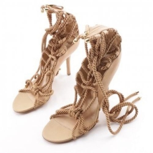 Pre-owned Sergio Rossi Leather Sandals In Beige