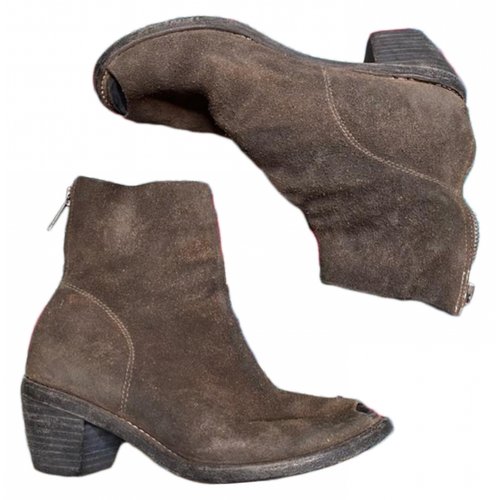 Pre-owned Guidi Ankle Boots In Brown