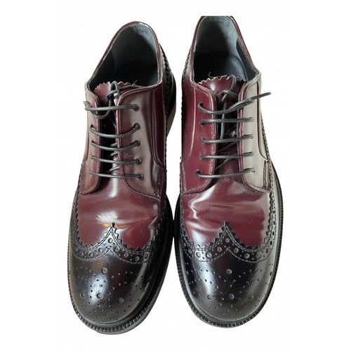 Pre-owned Joseph Leather Lace Ups In Burgundy