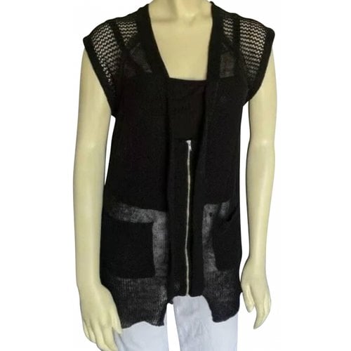 Pre-owned Tracy Reese Linen Cardigan In Black