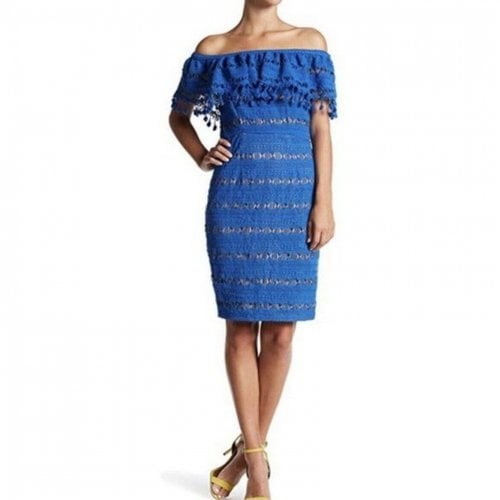 Pre-owned Tracy Reese Lace Mini Dress In Blue