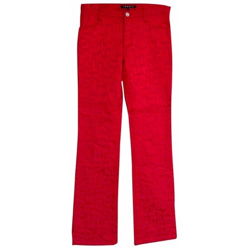 Pre-owned Theory Trousers In Red