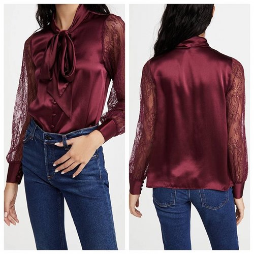 Pre-owned Cami Nyc Lace Blouse In Red