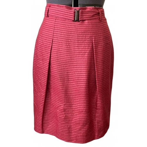 Pre-owned Akris Punto Silk Mid-length Skirt In Red