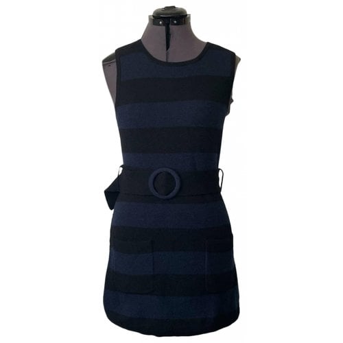 Pre-owned Alice And Olivia Wool Mini Dress In Blue