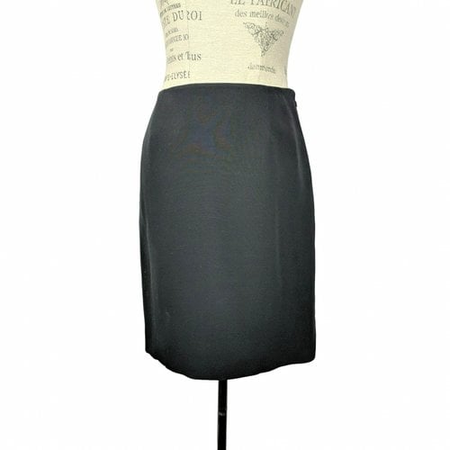 Pre-owned Badgley Mischka Wool Mid-length Skirt In Black