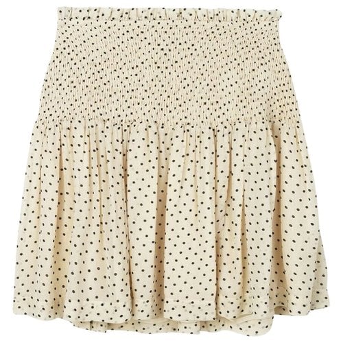 Pre-owned Ganni Mini Skirt In Beige