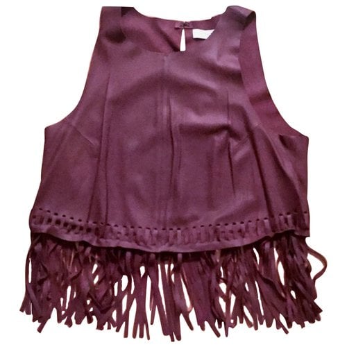 Pre-owned Elizabeth And James Leather Camisole In Purple