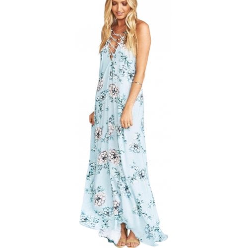 Pre-owned Show Me Your Mumu Maxi Dress In Blue