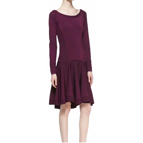 Pre-owned Donna Karan Mini Dress In Purple