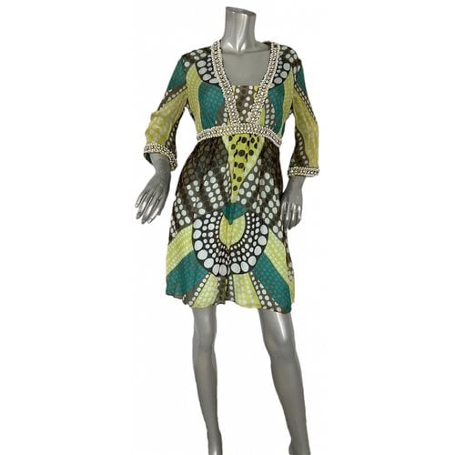 Pre-owned Milly Silk Mini Dress In Multicolour