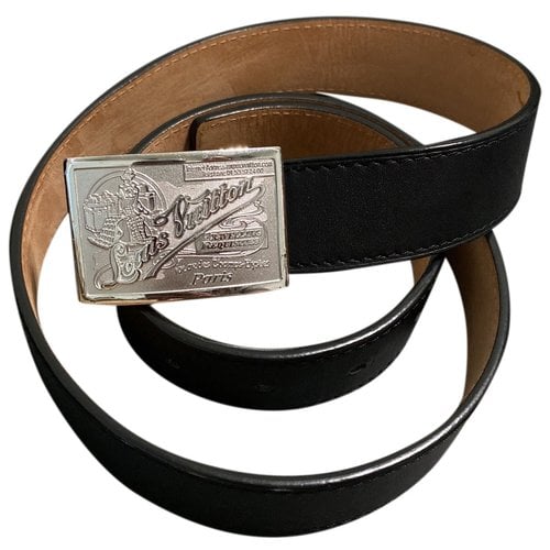 Pre-owned Louis Vuitton Leather Belt In Black